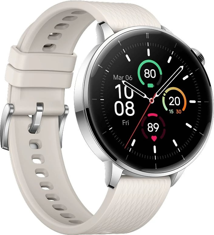 Smartwatch OnePlus Watch 3, 43mm, AMOLED, 60 orë bateri, Titanium, Bardhë