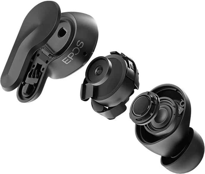 Kufje EPOS ADAPT E1 BLACK+, True Wireless, Bluetooth 5.3, ANC, Dongle USB-C, të zeza