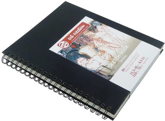 Sketchbook Talens Van Gogh Spiral 80 Fletë 21x28cm, E Zezë
