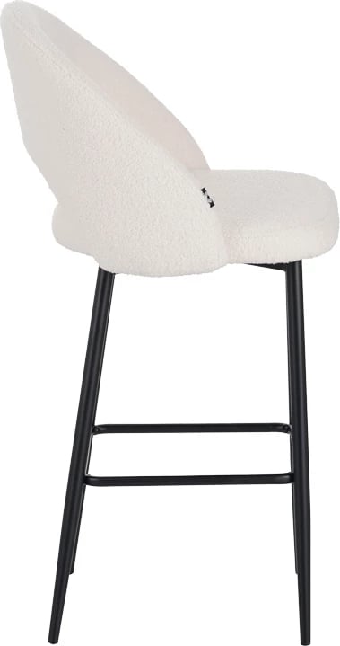 Karrige për bar Masebo, ngjyrë e bardhë, këmbë metalike të zeza, 48x52x97cm