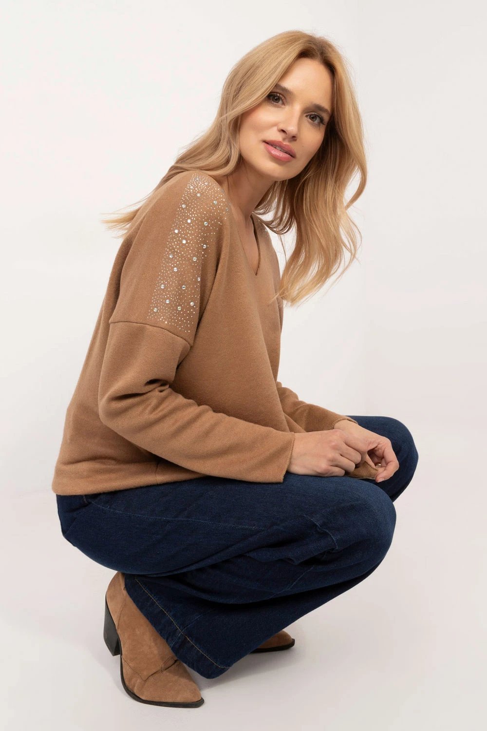 Xhemper për femra Italy Moda 202741, kafe