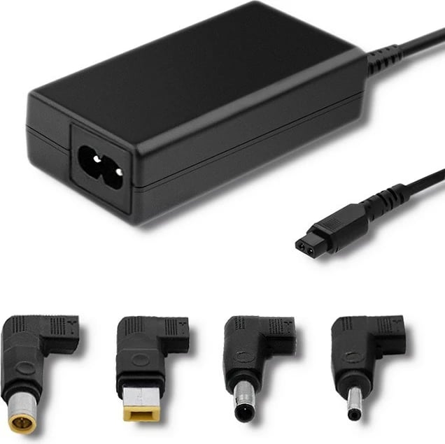 Adapter rryme Qoltec 51761 për Lenovo, 65W, 4 konektorë, kabllo rryme, zi