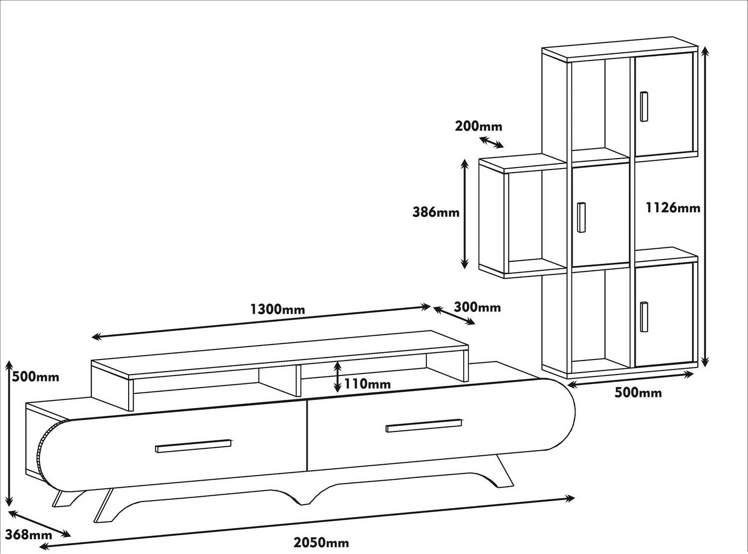 Komodë TV Hanah Home Flora S, ngjyrë arre dhe krem