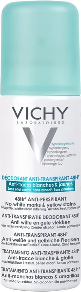 Deodorant anti-perspirant spray Vichy 48h kundër njollave, 125ml