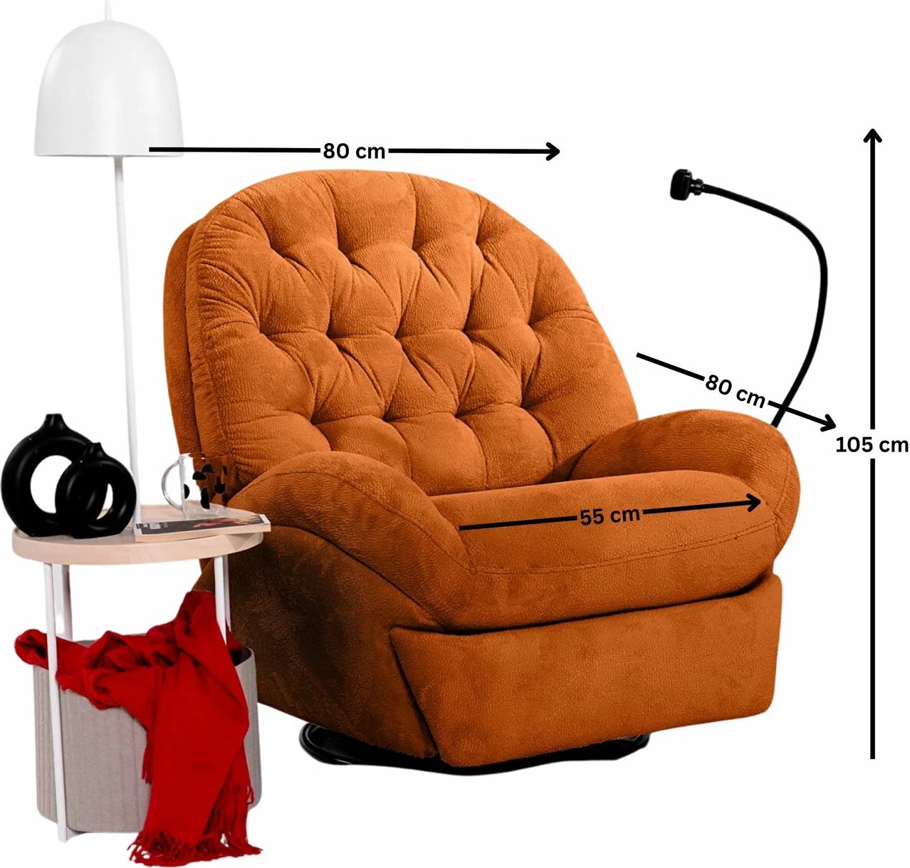 Karrige relaksuese elektrike, ngjyrë e kuqe qeramike, Dream