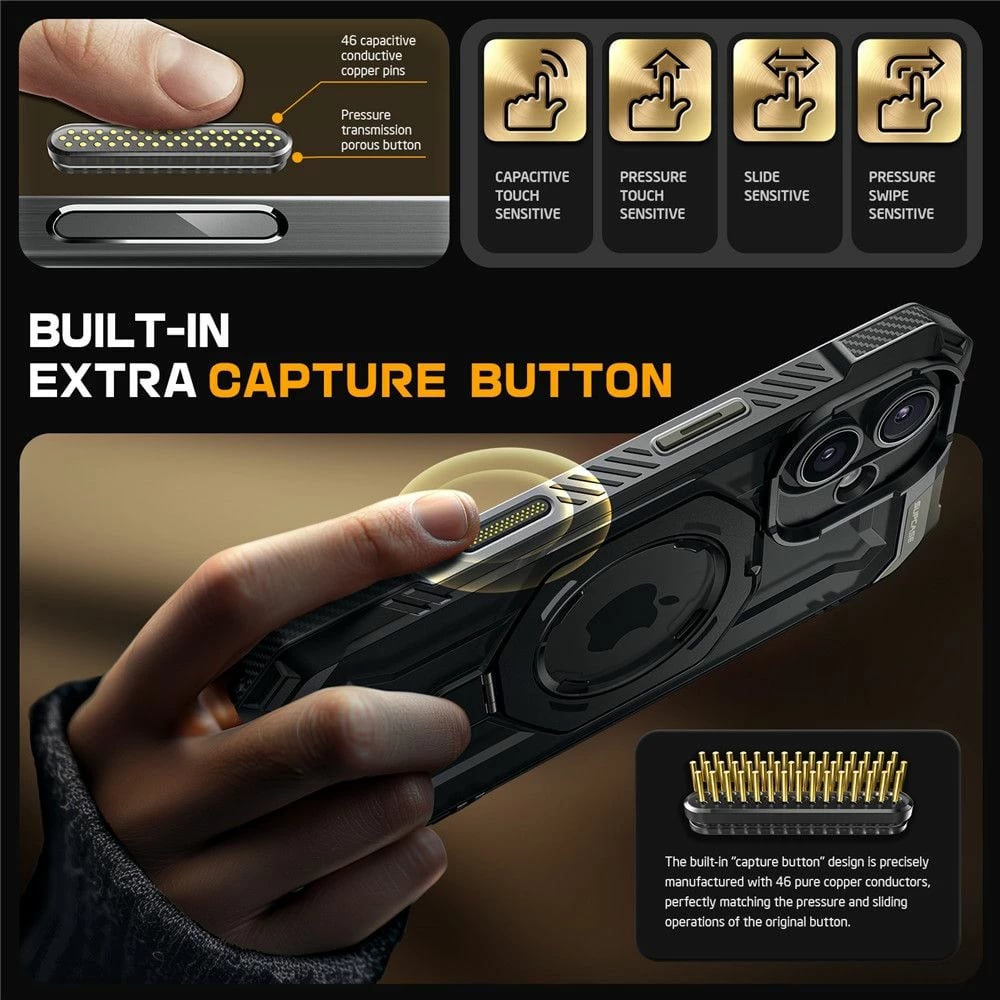 Mbështjellës Supcase UB Grip Mag me MagSafe për iPhone 15 Pro Max, Zi