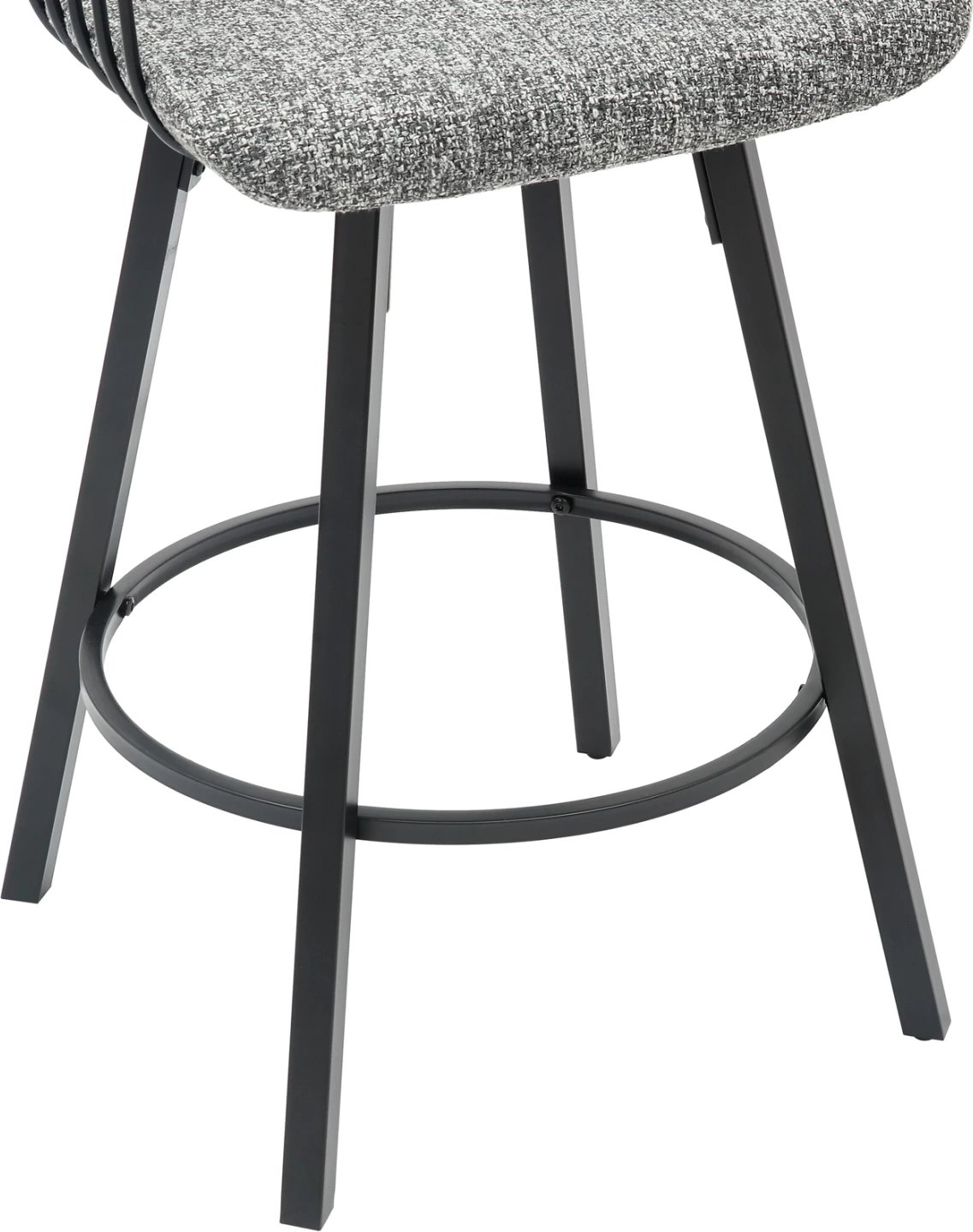 Karrige për bar rrotulluese LANG FH9990.02, kornizë metali e zezë, pëlhurë gri, 51.5x48.5x89.5H cm