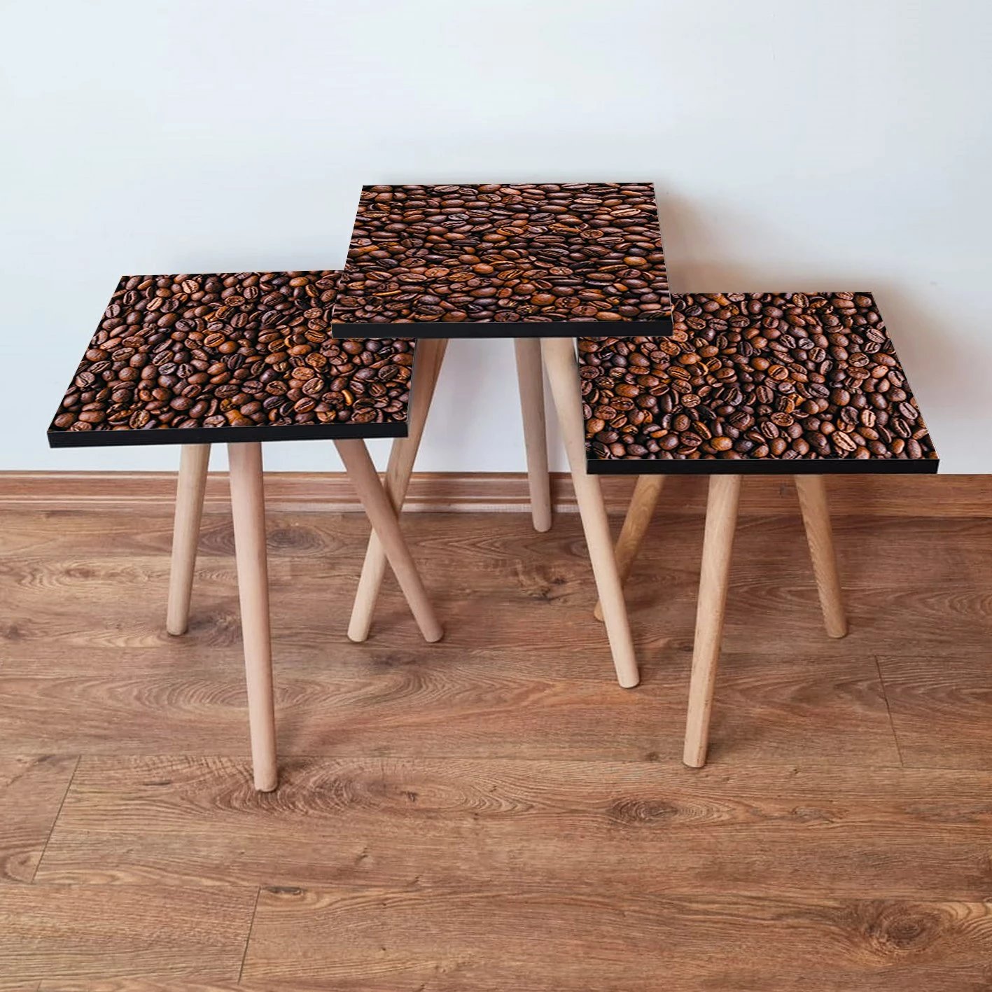 Set tavolinash ndihmëse të mbivendosura (3 copë), ngjyrë kafe, Skye Decor, 3Shp226