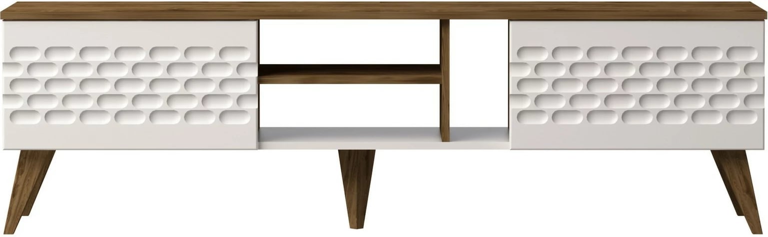 Komodë TV Hanah Home, ngjyrë vezë, e bardhë dhe arre