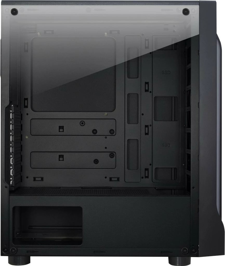 Kasë Inter-Tech A-3411 Creek, Tower, ATX/micro ATX/ITX, xham i temperuar, RGB, e zezë