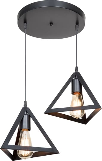 Llambë tavani dy-dritëshe Kecha, ngjyrë e zezë, D50x60cm