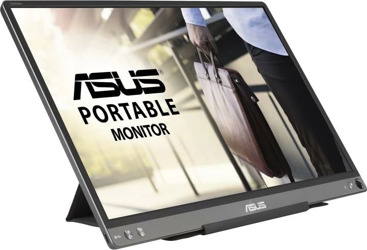 Monitor portativ, ASUS ZenScreen MB16ACE (90LM0381-B04170), 15.6" Full HD IPS, USB-C/USB-A, Eye-Care, blu/gri