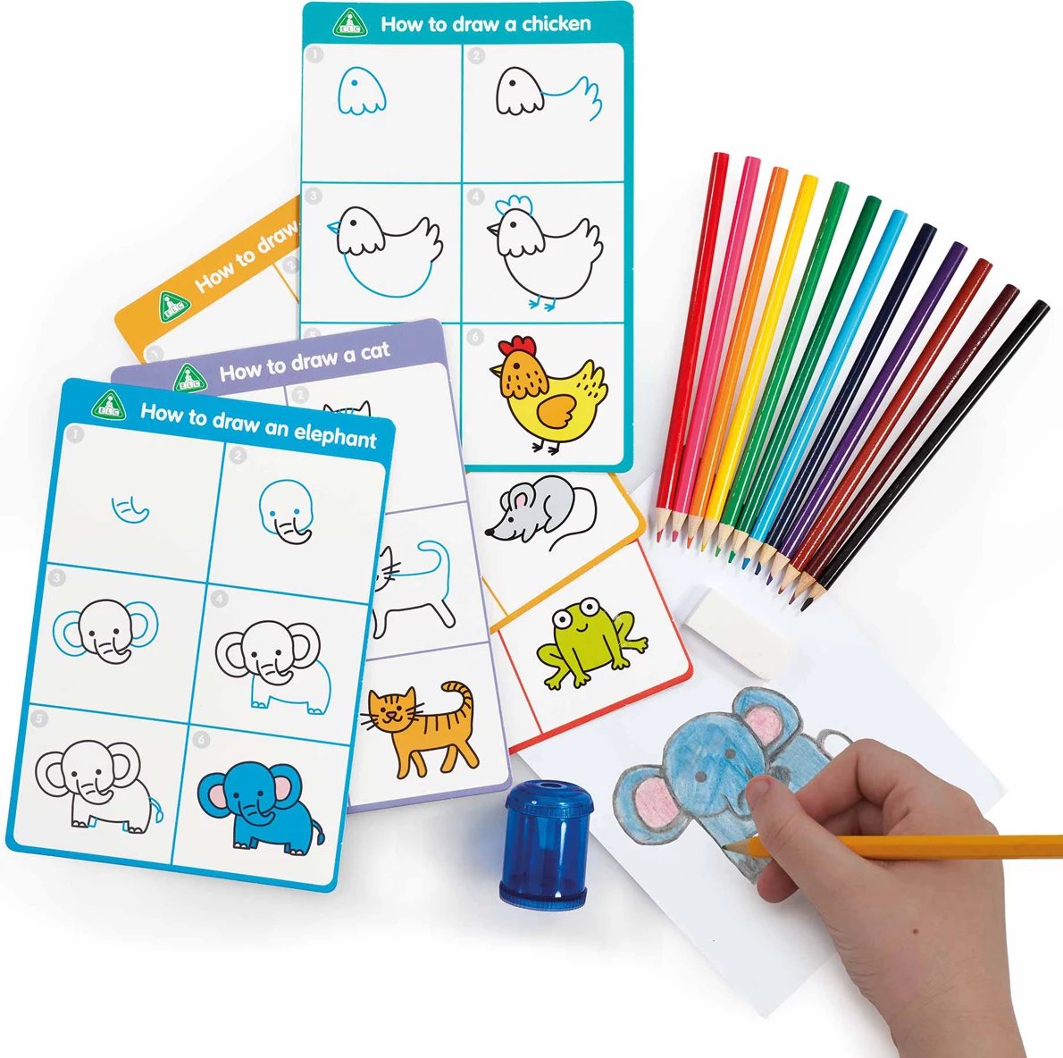 Set me figura për ngjyrosje Early Learning Centre Learn To Draw Animals Craft