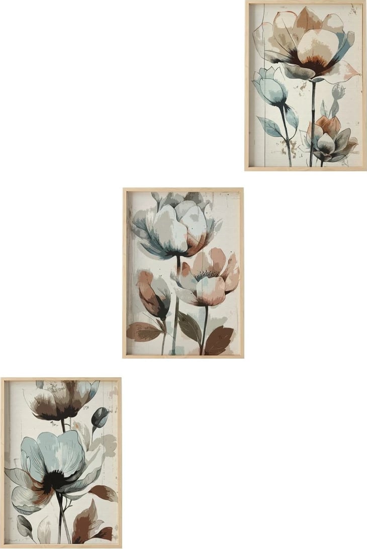 Pikturë dekorative me kornizë MDF (3 copë), Wallity, Huhu478, 30x40cm