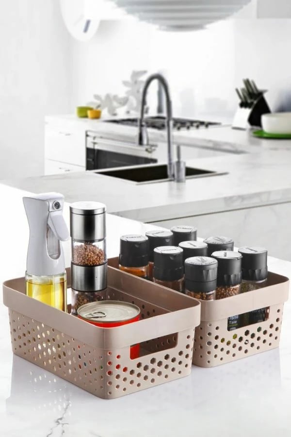 Set organizues për kuzhinë, 7 copë, Hermia, PZR-025, ngjyrë kafe