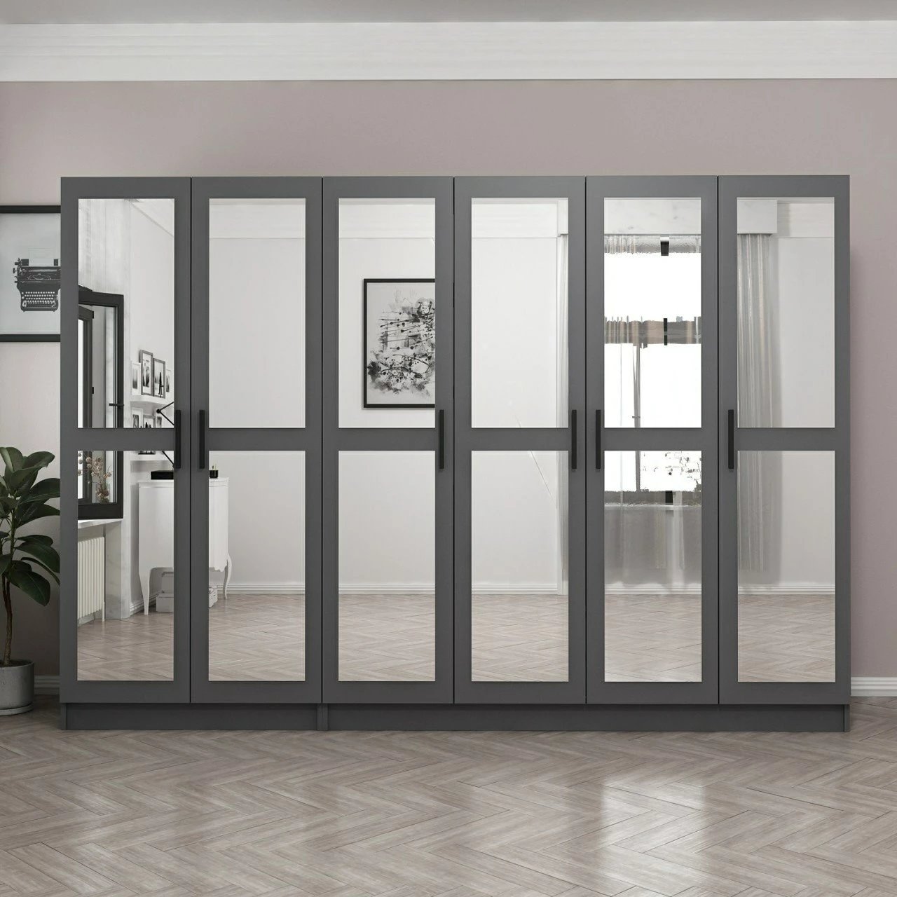 Dollap për dhomë gjumi, ngjyrë antracit, Skye Decor, 4989