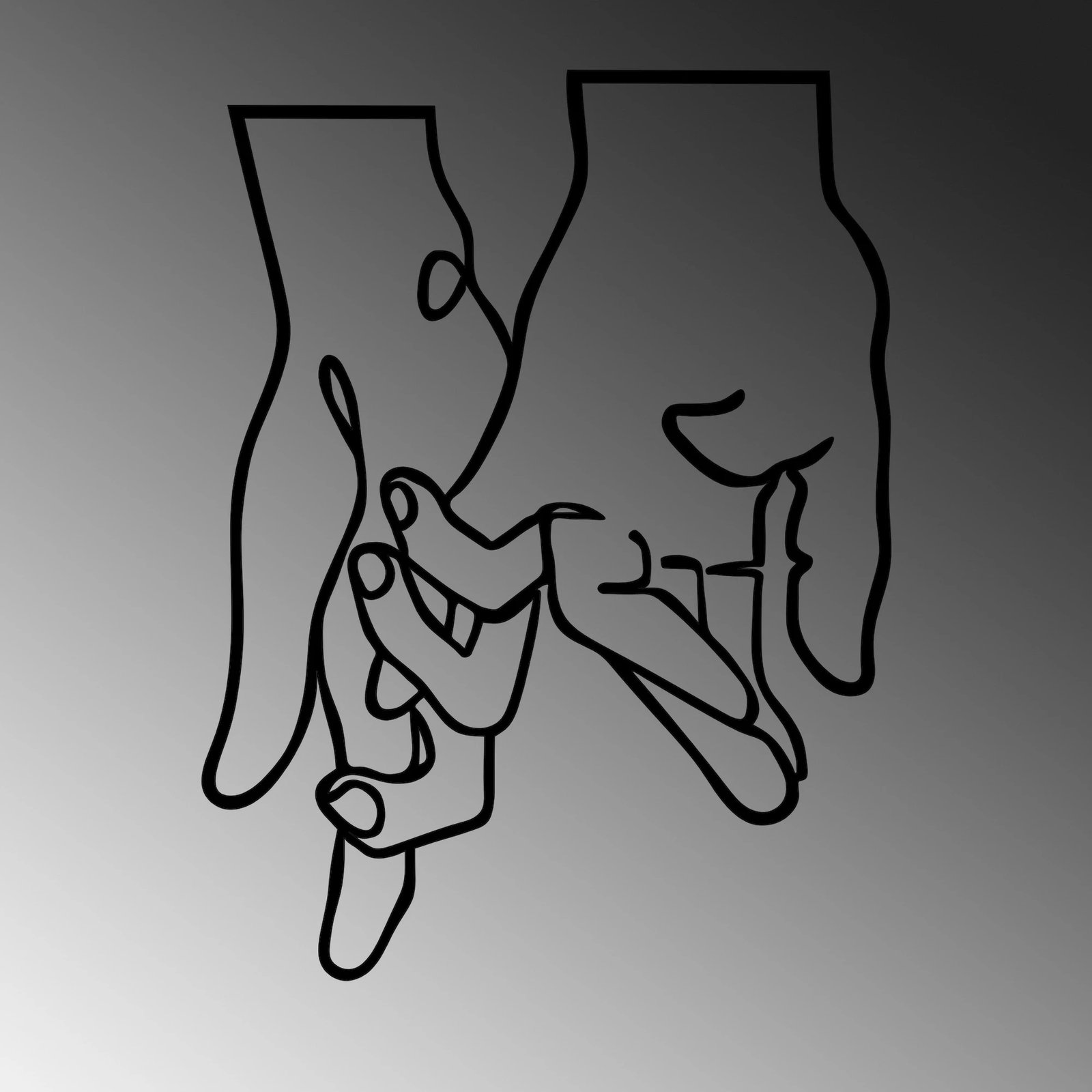 Aksesor metalik dekorativ për mur, Wallity, Pinky Love, ngjyrë e zezë