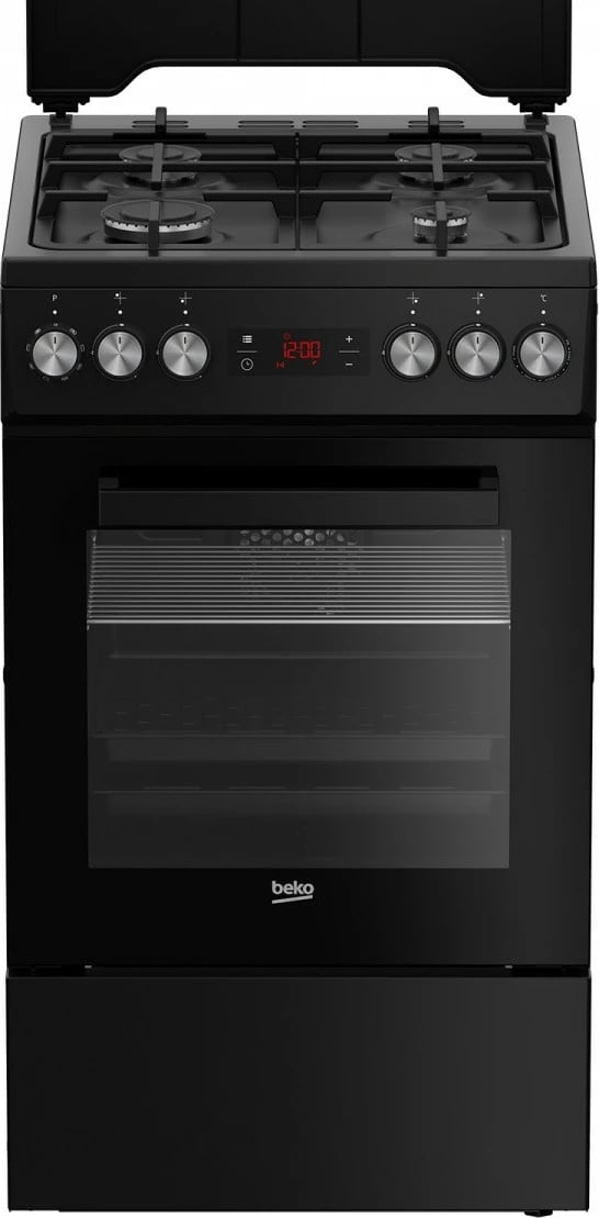 Furrë dhe pianurë Beko FSM52331DBDS, 60L, 4 zona, gaz dhe rrymë, e zezë