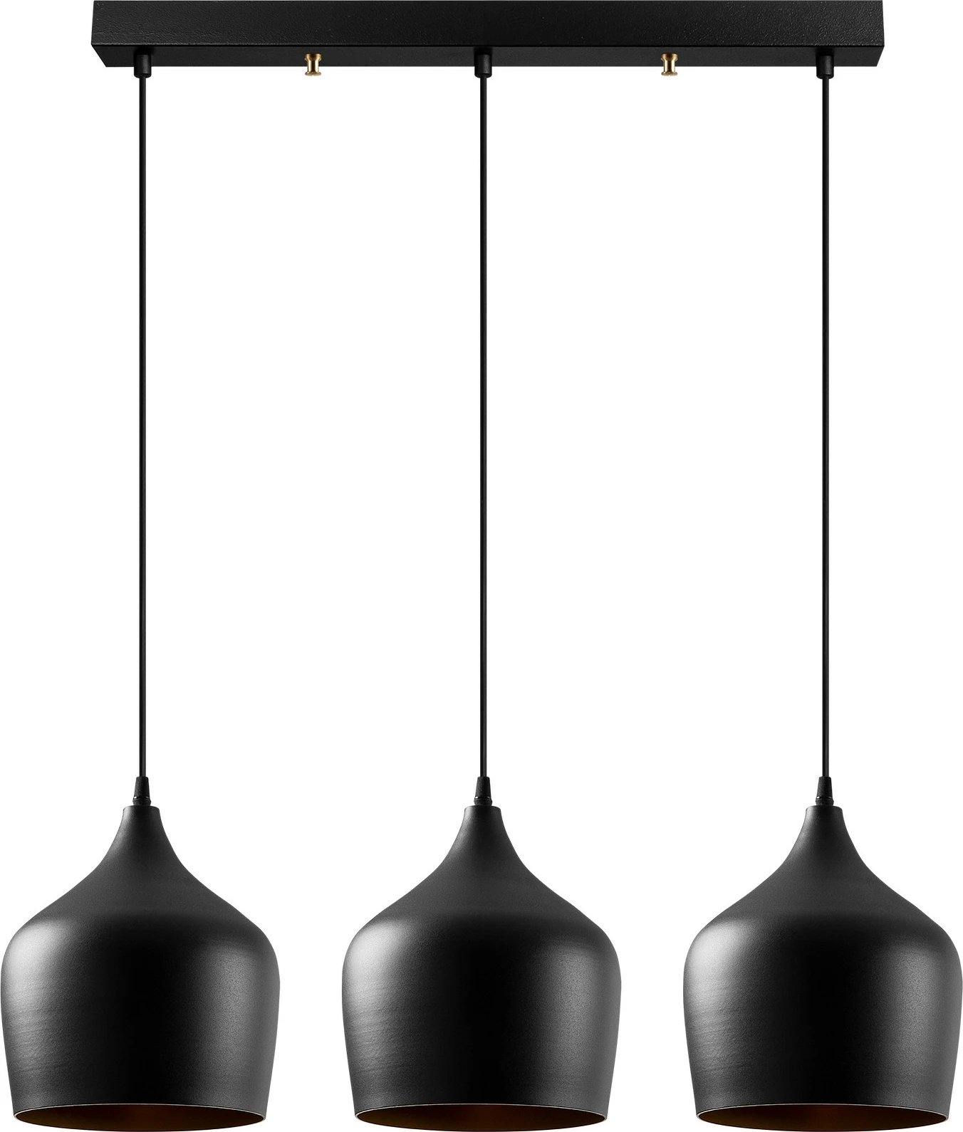 Llambë tavani moderne, tre pjesë, ngjyrë e zezë, Dodo - 6271