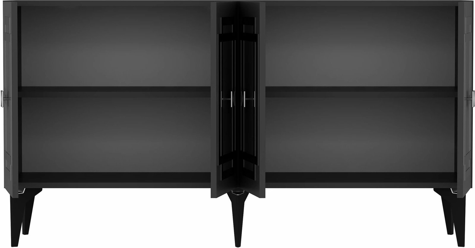 Konsol Skye Decor, ngjyrë antracit, argjend