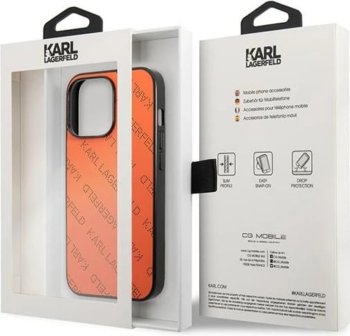 Mbështjellës Karl Lagerfeld Perforated Allover për iPhone 13 Pro / 13 6.1", Portokalli