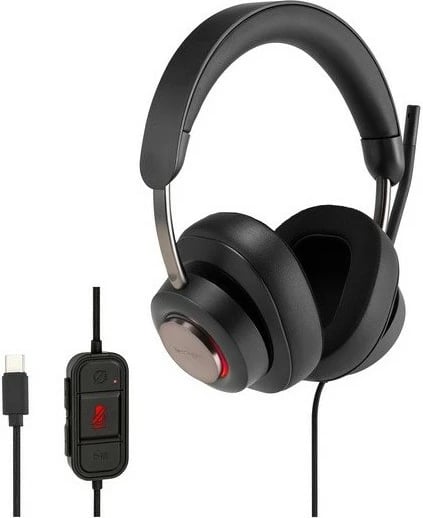 Kufje Kensington H2000 USB-C, me mikrofon, për zyrë dhe muzikë, e zezë
