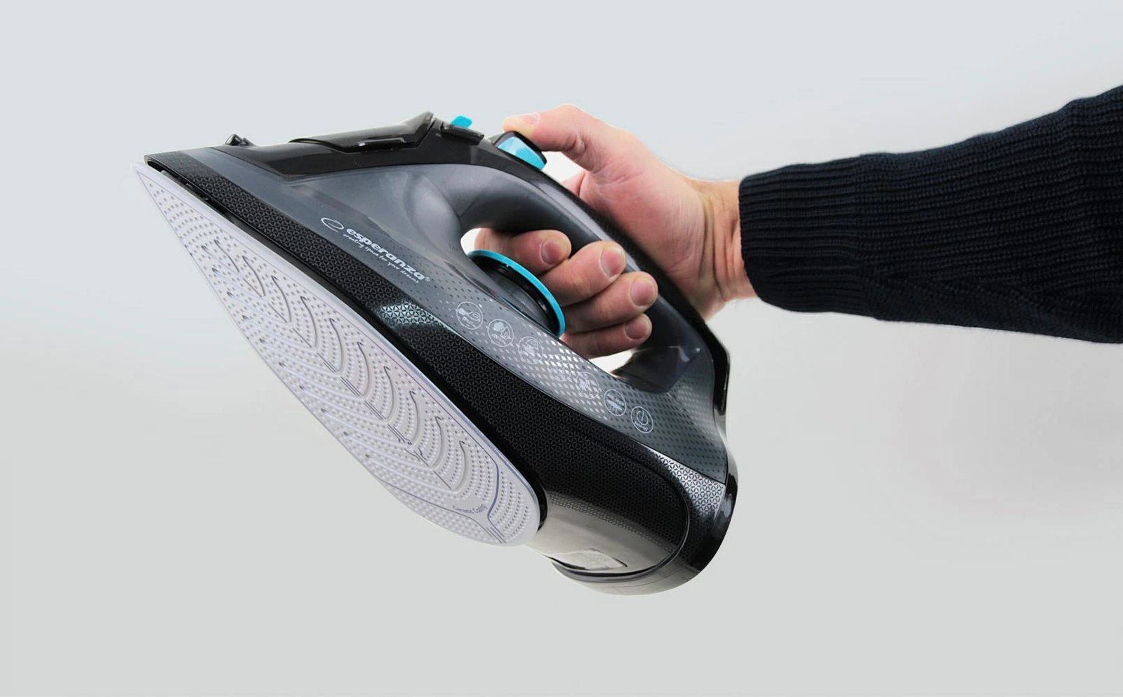 Hekur me avull Esperanza EHI010, 2600 W, pllaka qeramike, zi/gri