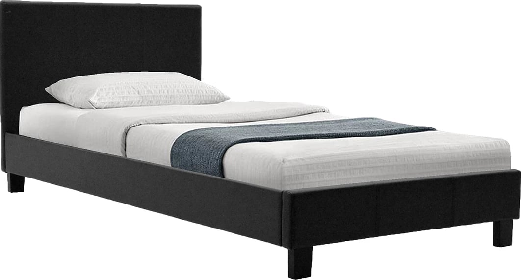 Krevat Nevil PU ngjyrë e zezë matte 100x200