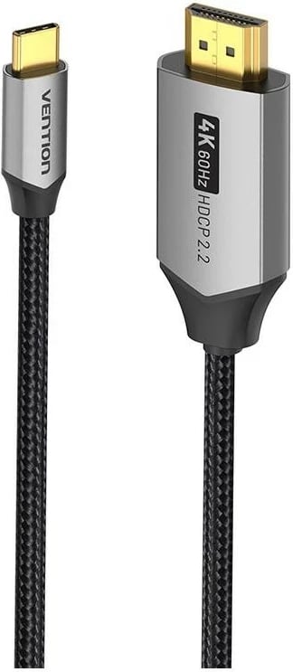 Kabëll Vention USB-C/HDMI 2.0, 4K 60Hz, 1.5m, i zi