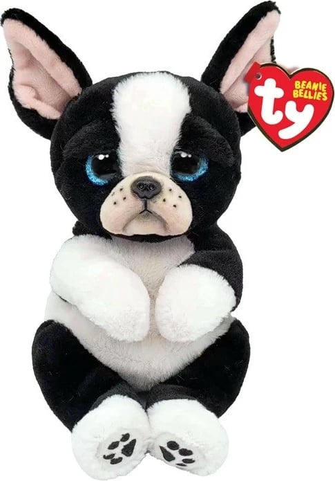 Maskotë lodër TY Tink qen, 15 cm, zi/bardhë