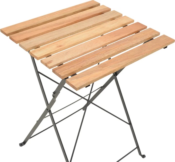 Tavolinë me karrige Pometia, set 3 copë, dru-metal, e palosshme