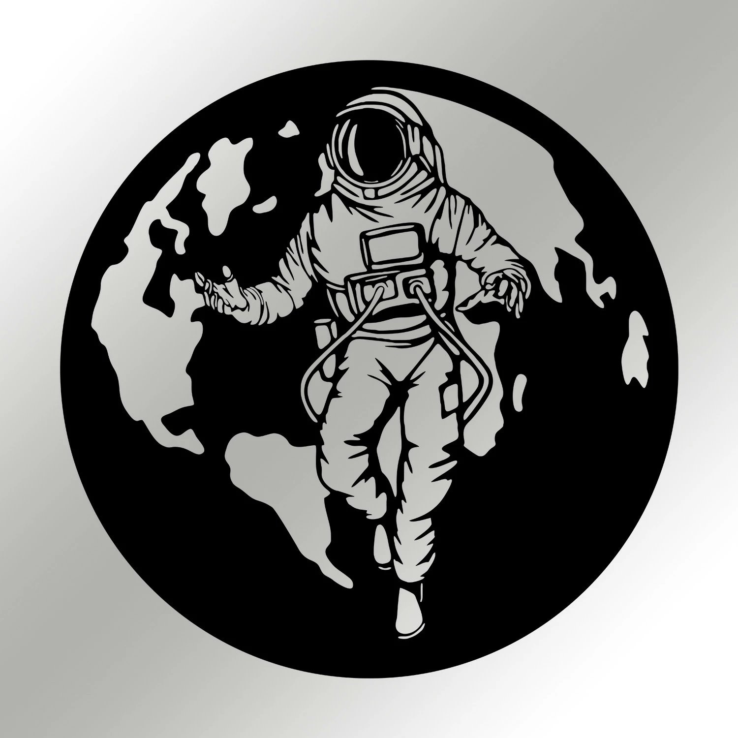 Aksesor dekorativ metalik për mur, Wallity, Asti, ngjyrë e zezë, 61x61cm