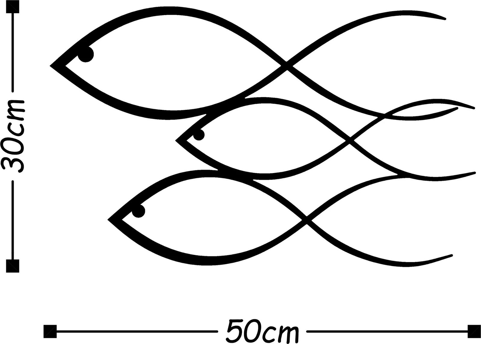 Aksesor dekorativ metalik për mur Wallity, peshq, ngjyrë e zezë