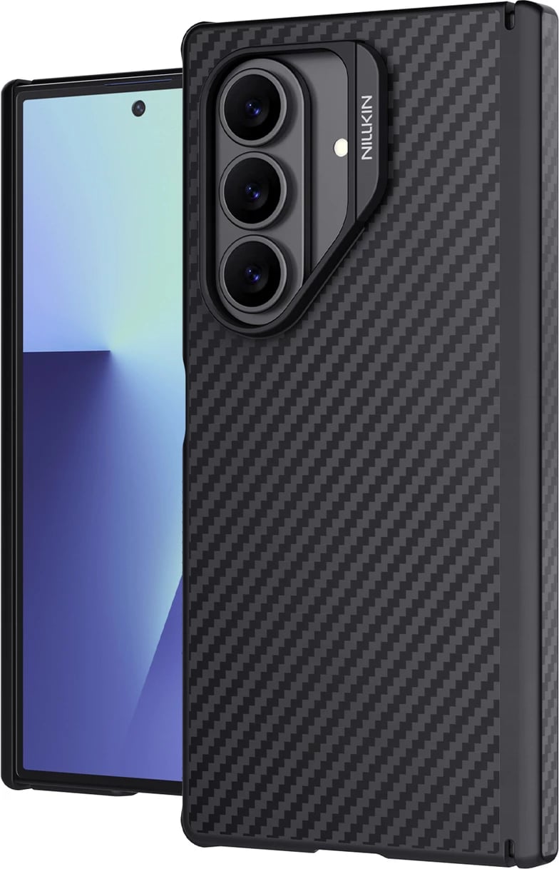 Mbështjellës Nillkin Synthetic Fiber Pro Magnetic për Samsung Galaxy Z Fold 7, kompatibil me MagSafe, TPU/PC, i zi