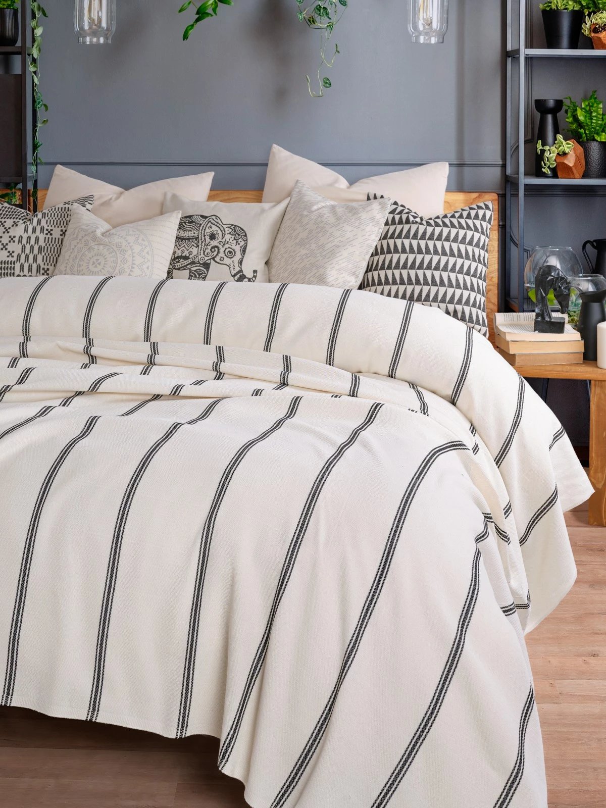 Batanije Double Pique, ngjyrë antracit, L'essentiel, 200x230cm