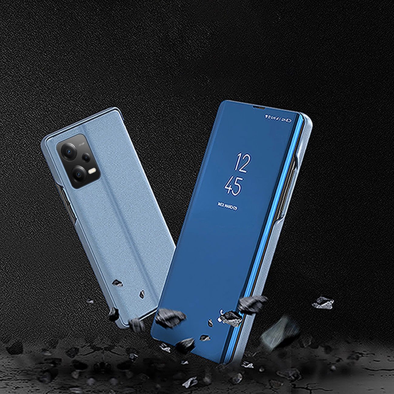 Mbështjellës Hurtel Clear View Case për Xiaomi Redmi Note 12 5G / Poco X5 5G, me kapak, i zi