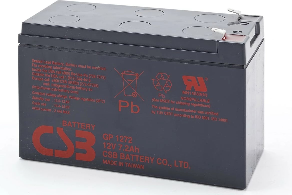 Bateri CSB GP1272F2, 12V, 7.2Ah, e zezë Bateri CSB GP1272F2, 12V, 7.2Ah, e zezë
