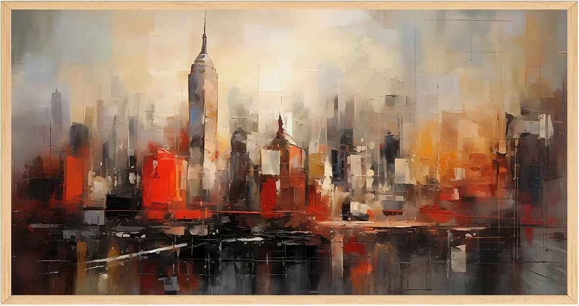 Pikturë dekorative me kornizë, Wallity, shumëngjyrëshe, Artsmdfyty18-3370, 33x70cm