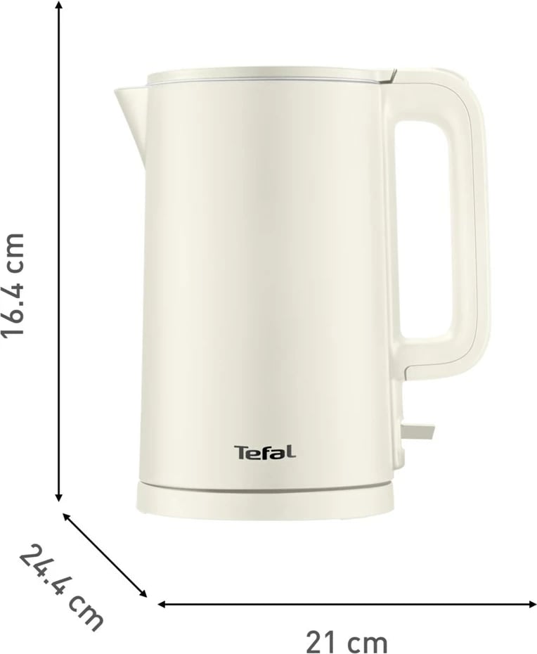 Ibrik elektrik Tefal KO140AE0, 1.5 L, 1500 W, Bardhë