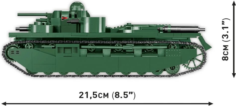Set ndërtimi Cobi Vickers A1E1 Independent, 887 pjesë, me figurë, Jeshile