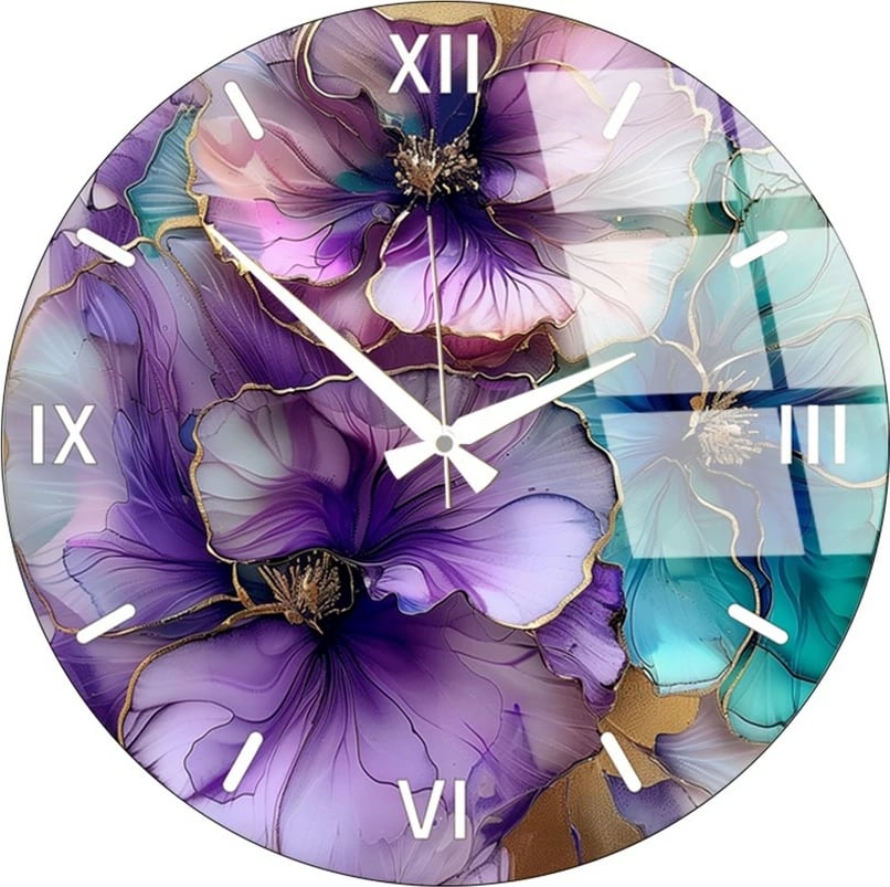 Orë muri dekorative prej xhami, shumëngjyrëshe, Wallity Huhu341, 40x40cm