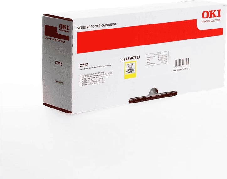 Toner, OKI, 46507613, rendiment 11500 faqe, standard, e verdhë