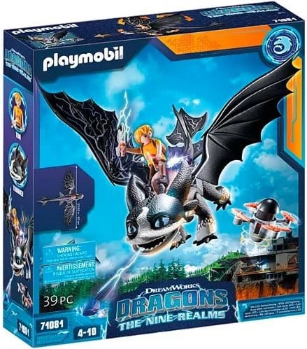 Set figurash Playmobil Dragons 71081 Thunder & Tom, 39 pjesë