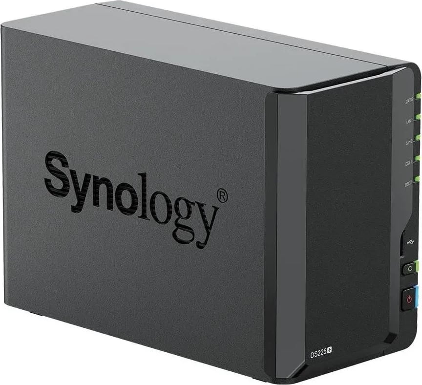 NAS Synology DS225+ 2GB RAM, 2 slota, 2x RJ-45, 2x USB 3.2 Gen 2