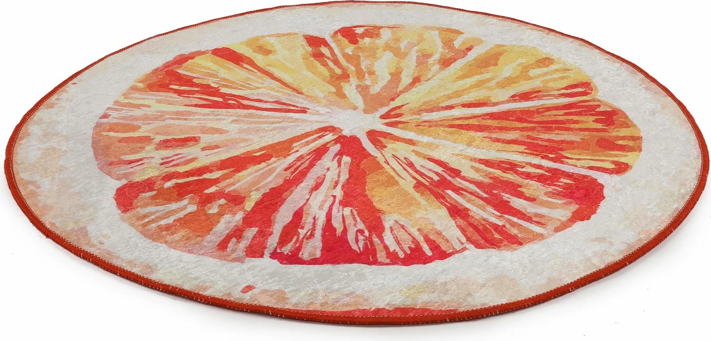 Tapet banje rrumbullak, dizajn grejpfruti, 100 cm