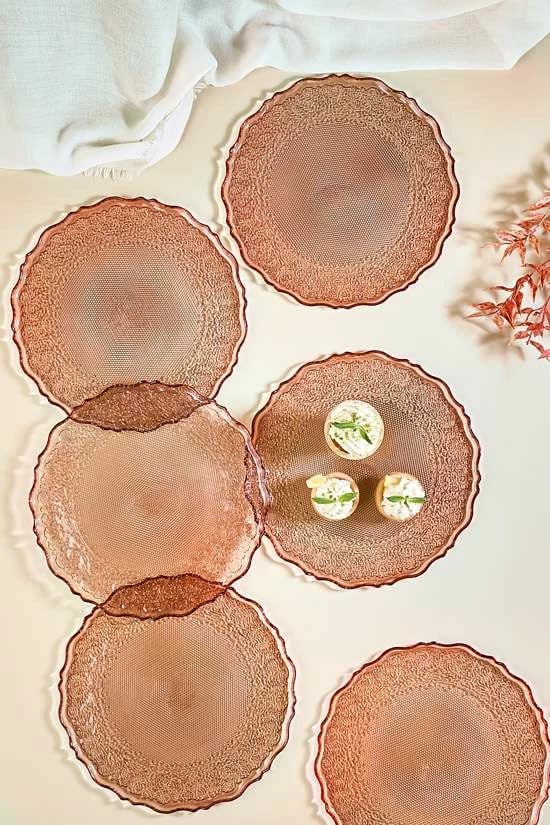 Set pjatash ëmbëlsirash (6 copë), Hermia Concept, Goblen6, ngjyrë bakri