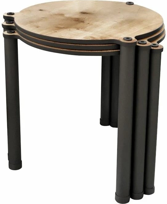 Set tavolinash ndihmëse (3 copë), Skye Decor, Lavia 3, ngjyrë lisi