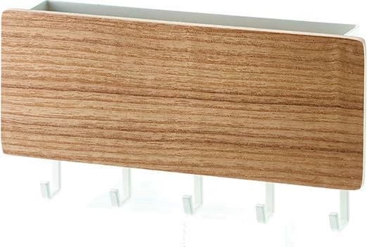 Varëse muri NEXT H9.5x18x3.5cm për çelësa dhe postë, Kafe e Çelët