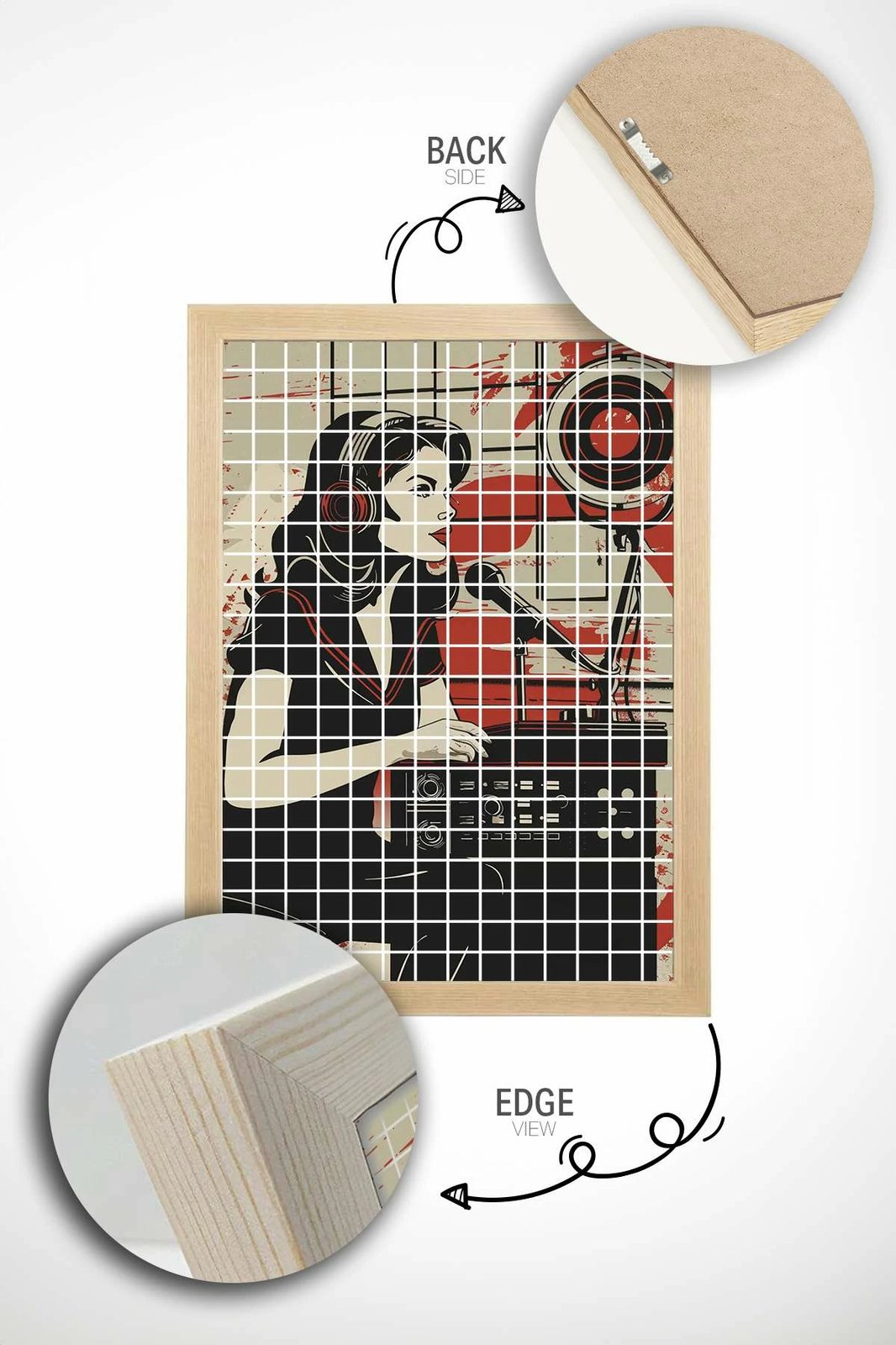 Pikturë dekorative me kornizë, Popkare23, shumëngjyrëshe, Wallity, 33x48cm