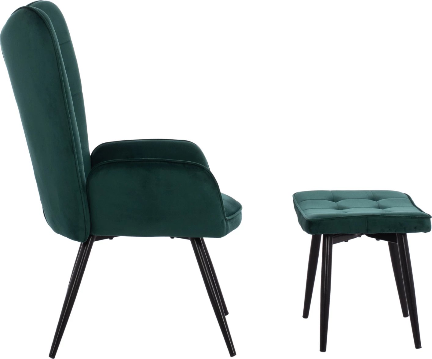 Fotelje CRAWLEY me tabure, ngjyrë cypress velvet FH8918.03